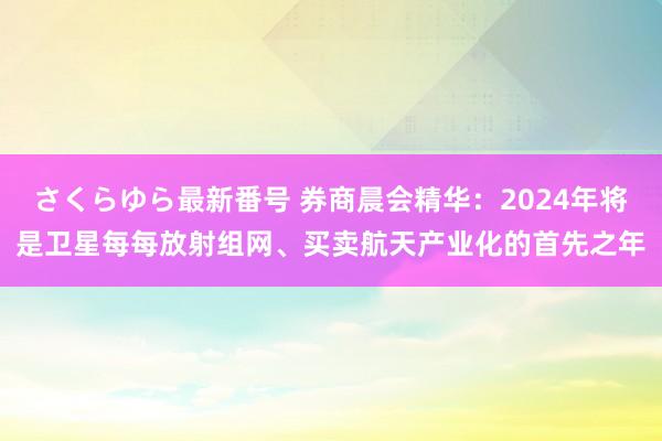 さくらゆら最新番号 券商晨会精华：2024年将是卫星每每放射组网、买卖航天产业化的首先之年