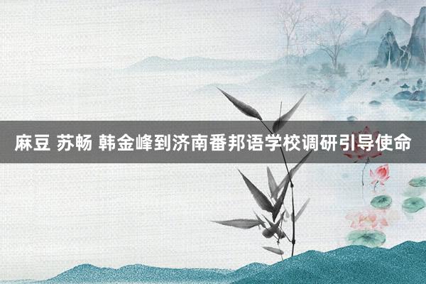 麻豆 苏畅 韩金峰到济南番邦语学校调研引导使命